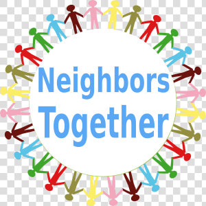 Circle Holding Hands Stick People Multi Coloured Svg   Neighbors Clipart  HD Png Download