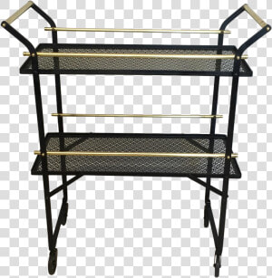 Smart French Black Metal And Brass Bar Cart On Chairish   Shelf  HD Png Download