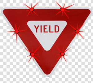 Electric Stop Signs Lighted   Orange Yield Sign  HD Png Download
