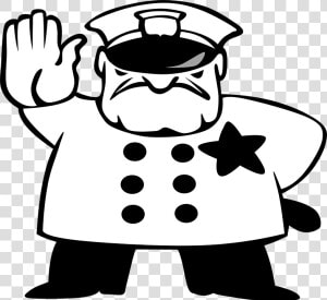 Policeman  Stop  Traffic  White  Black  Moustache  HD Png Download