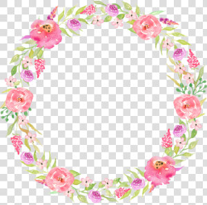 Flower Preservation Wreath Image Garland   Floral Frame Pink  HD Png Download