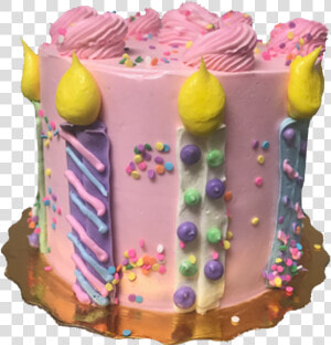 Pink Candle Cake   Kuchen  HD Png Download