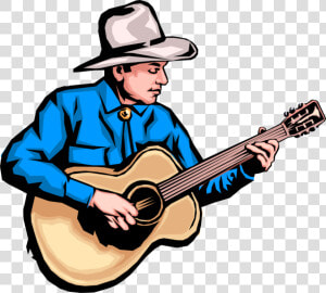 Vector Illustration Of Western Cowboy Country Musician   Country Music Clipart  HD Png Download