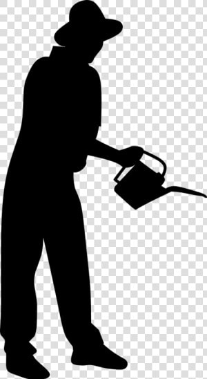 Transparent Tractor Silhouette Png   Silhouette Man Gardening  Png Download
