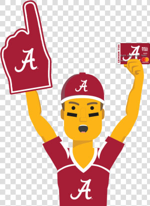 Alabama Ultimate Fan Holding The Alabama Crimson Tide   Alabama Crimson Tide  HD Png Download