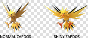 Normal Zapdos And Shiny Zapdos Pokemon Go   Shiny Zapdos Vs Normal  HD Png Download