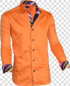 Check Shirt Png Pics   Orange Party Wear Shirt  Transparent Png