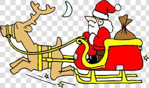 Santa Free Stock Photo Illustration Of Santa On Sled   Santa Claus  HD Png Download