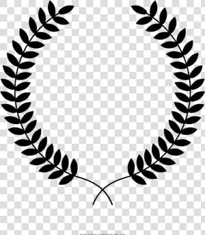 Laurel Wreath Coloring Page   Wreath Icon Transparent  HD Png Download