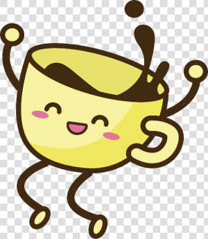  kawaii  coffee  cup  happy  ftestickers   Coffee Cartoon  HD Png Download