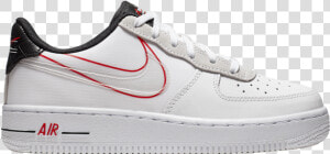 Nike Boy S Air Jordan 1 Gs Low White Black Red Youth   Nike Air Force 1 Low Eos  HD Png Download