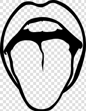 Transparent Lip Clipart Black And White   Tongue Clipart Black And White  HD Png Download