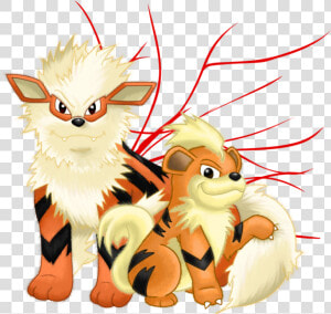 Pokemon Arcanine Wallpaper   Arcanine And Growlithe  HD Png Download
