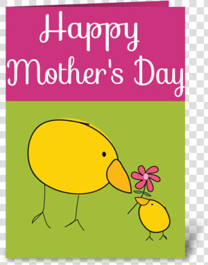 Baby Chick Loves Mommy Greeting Card   Cartoon  HD Png Download