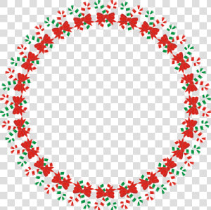 Candy Canes With A Bow Frame   Hand Drawn Circle Frame  HD Png Download