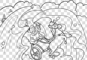 Art monochrome line Art   Red Sea Crossing Of The Exodus Coloring  HD Png Download