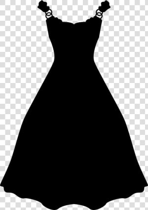 Dress Long And Black Shape   Black Dress Icon  HD Png Download
