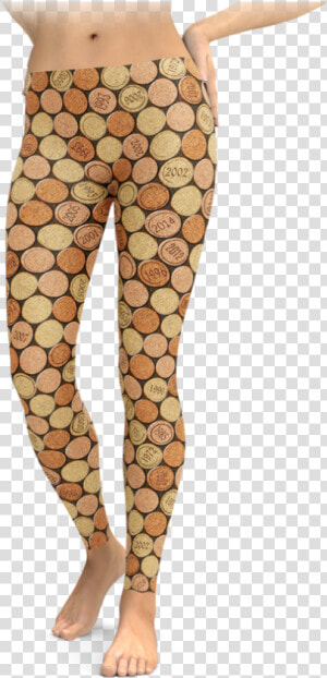 Wine Cork Pattern Leggings   Tights  HD Png Download