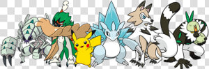 Pokemon Ash  39 s Alola Team Pikachu Decidueye Lycanroc  HD Png Download