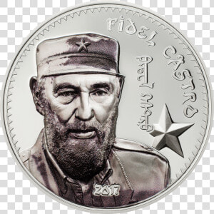 2017 1000 Togrog 1 Oz Pure Silver Coin   Fidel Castro Coin  HD Png Download
