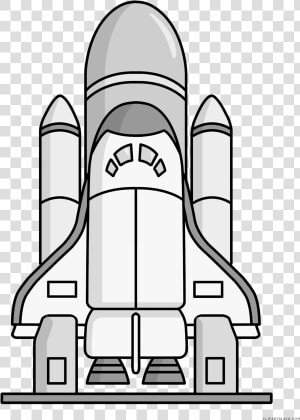 Space Shuttle Transportation Free Black White Clipart  HD Png Download
