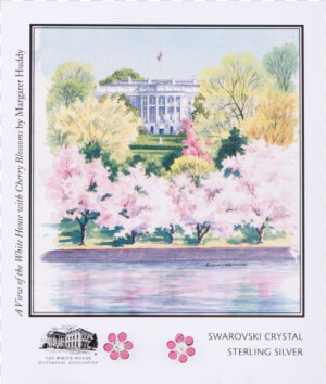 White House Cherry Blossoms Watercolor  HD Png Download
