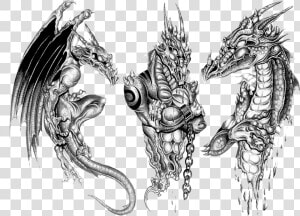 Mother Vector Dragons   Black And Grey Dragons  HD Png Download