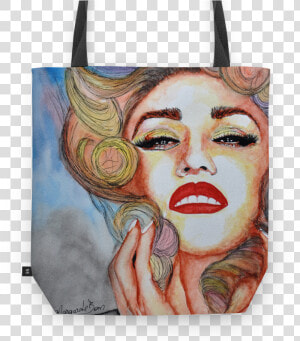 Bolsa Gwen Stefani Em Aquarela De Margarete Bomna   Bolsa Frida  HD Png Download