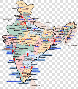 Distribution   India Political Map States  HD Png Download