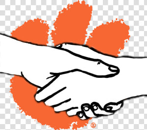 Clemson Tiger Paw Logo   Hand In Hand Clipart  HD Png Download