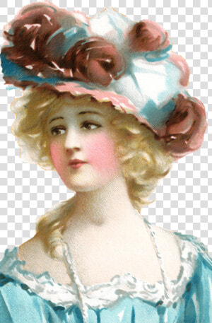 Mujer Con Flores En Cabeza Dibujo De Epoca   Dama Vintage Png  Transparent Png