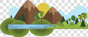 Vector Hills Illustrator   Mountain And Water Clipart  HD Png Download