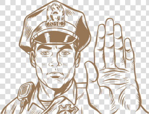 Cartoon Bigstock Police Officer  HD Png Download