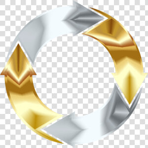 Gold And Silver Circular Arrows Clip Arts   Gold And Silver Png  Transparent Png