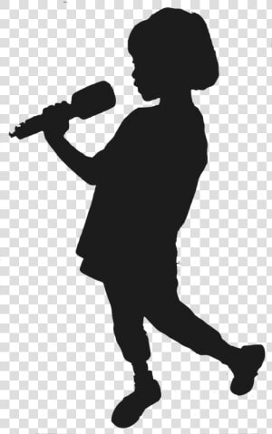 Girl Guitar Player Silhouette   Kids Sing Silhouette  HD Png Download