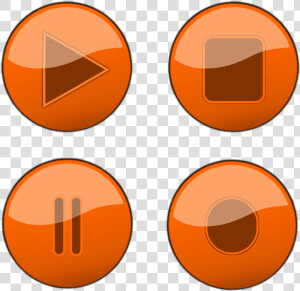 Buttons  Multimedia  Play  Stop  Record  Pause  Orange   Play Stop Icon Png  Transparent Png
