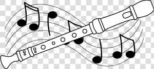 Music Black And White Concert Clip Art Black And White   Recorder Clipart  HD Png Download
