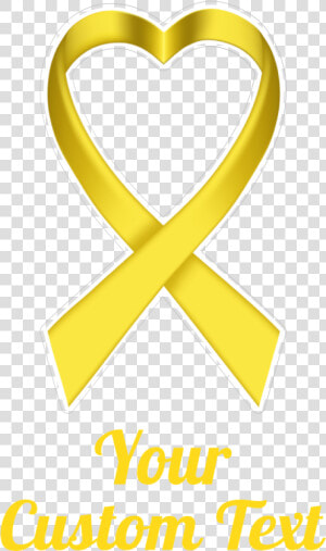 Custom Heart Yellow Ribbon Multi color Transfer Sticker  HD Png Download
