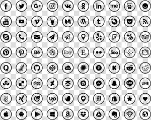 Media Icons Computer Sketch Social Free Clipart Hd   Contact And Social Media Icons  HD Png Download
