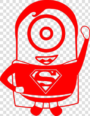 Please Note That The White Image Is A White Sticker   Superman Minion Black And White  HD Png Download