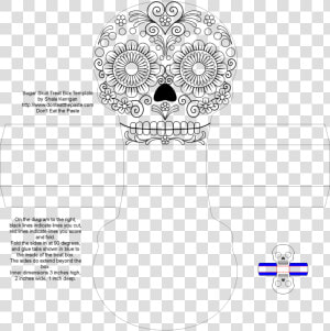 The Tabs Are A Little Over A Half Inch Wide  So It   Printable Sugar Skull Papercraft  HD Png Download