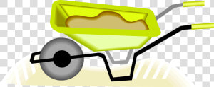 Vector Illustration Of Hand propelled Wheelbarrow For  HD Png Download