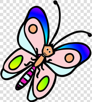 Butterfly Cartoon With Soft Colors   Colorful Butterfly Cartoon  HD Png Download