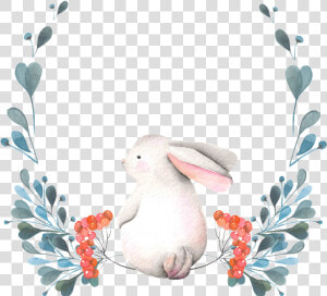 The Rabbit Png Transparent Hand painted Back Seated   Illustration  Png Download