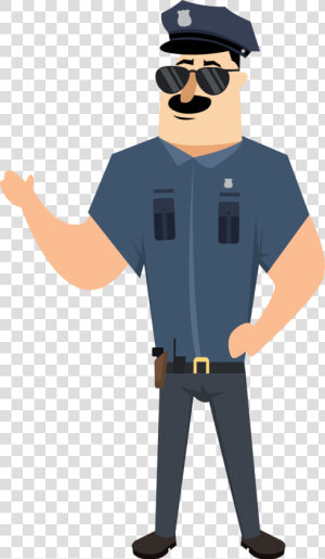 Cartoon Police Illustration   Cop Transparent Background  HD Png Download