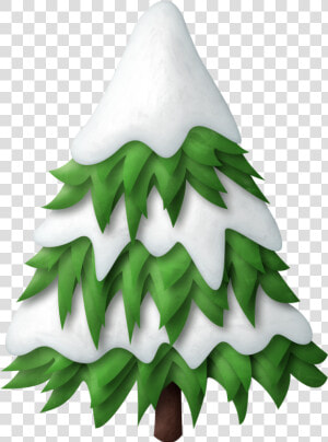 Green Snowy Christmas Tree   Snowy Christmas Tree Clipart  HD Png Download