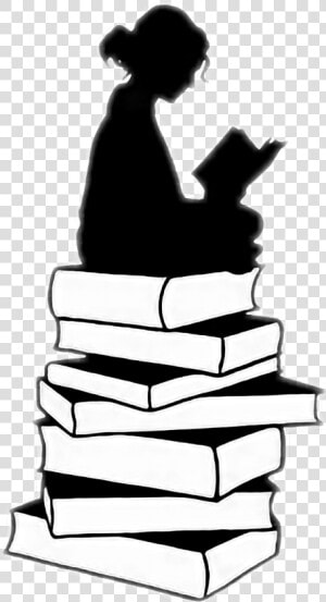  silueta  libro  letra  lectura   Silhouette Girl Reading Png  Transparent Png