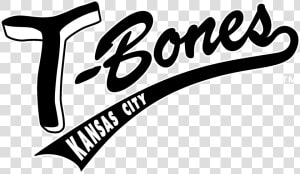 Kansas City T Bones Logo Black And White   Calligraphy  HD Png Download