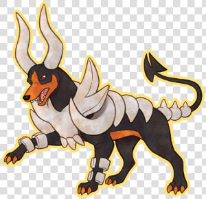 Mega Houndoom From 2017′s Inktober   Cartoon  HD Png Download