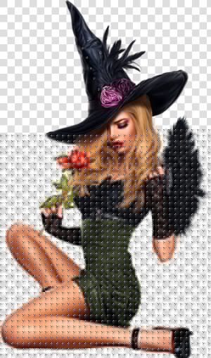 Transparent Female Artist Clipart   Tubes Halloween Cat Png  Png Download